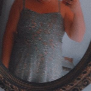 L floral green dress